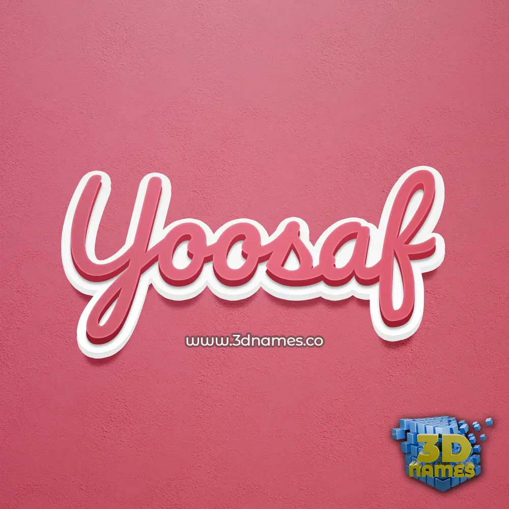 yoosaf in Red Scribble style - 3D name wallpaper