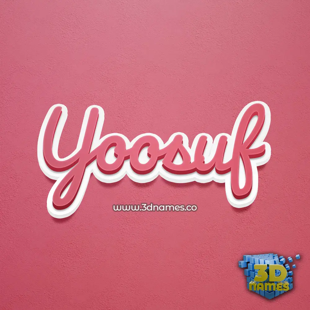 yoosuf in Red Scribble style - 3D name wallpaper
