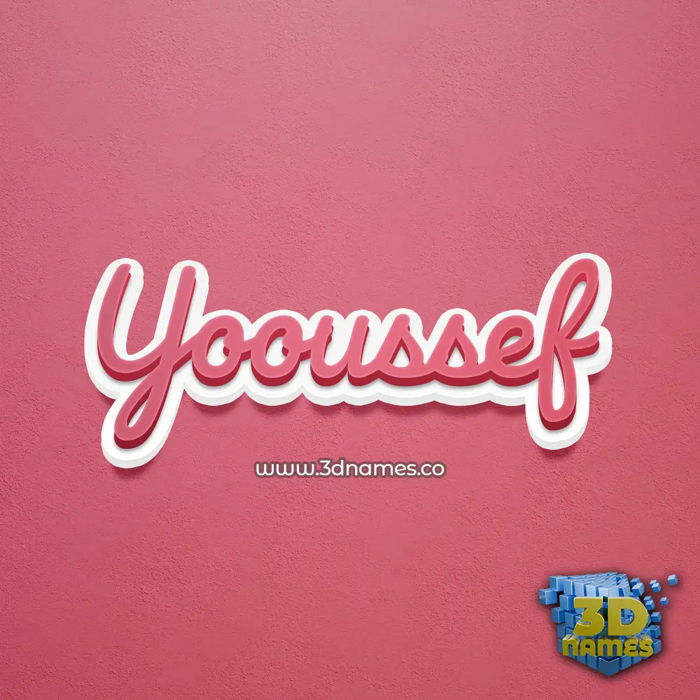 yooussef in Red Scribble style - 3D name wallpaper