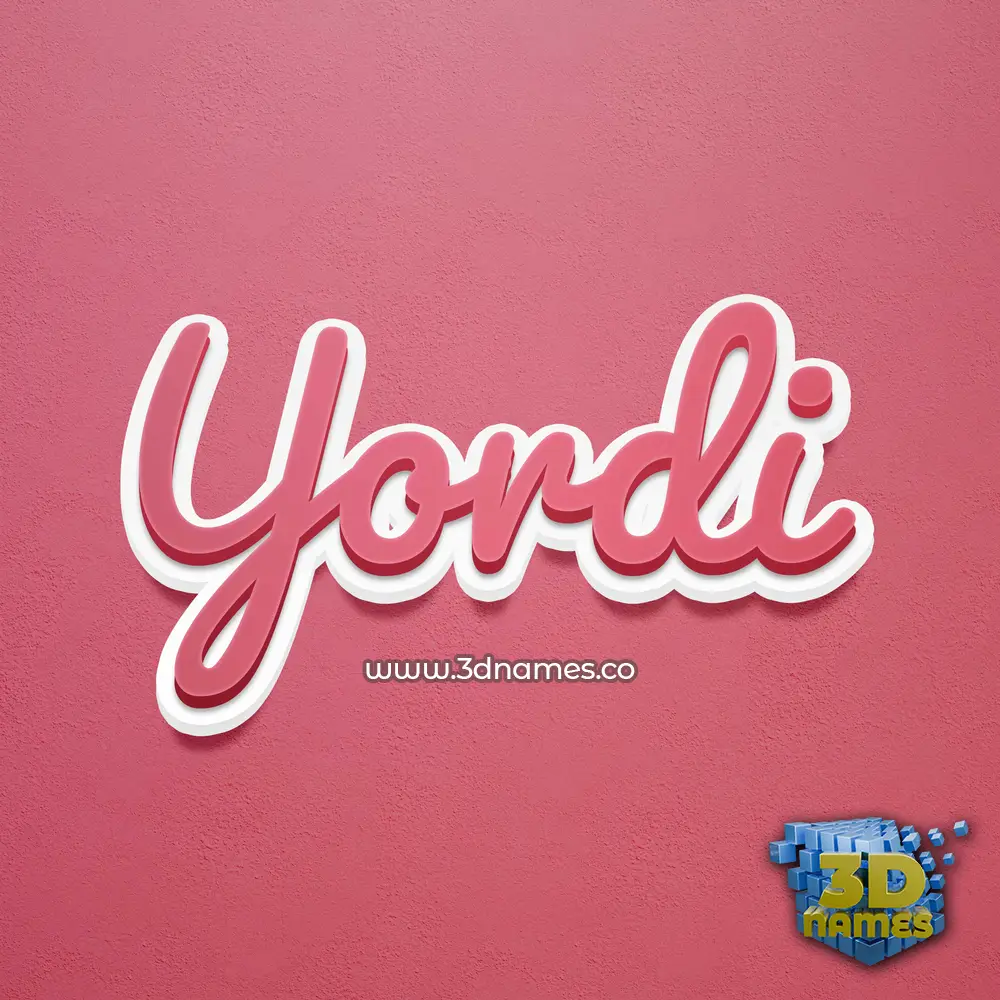yordi in Red Scribble style - 3D name wallpaper