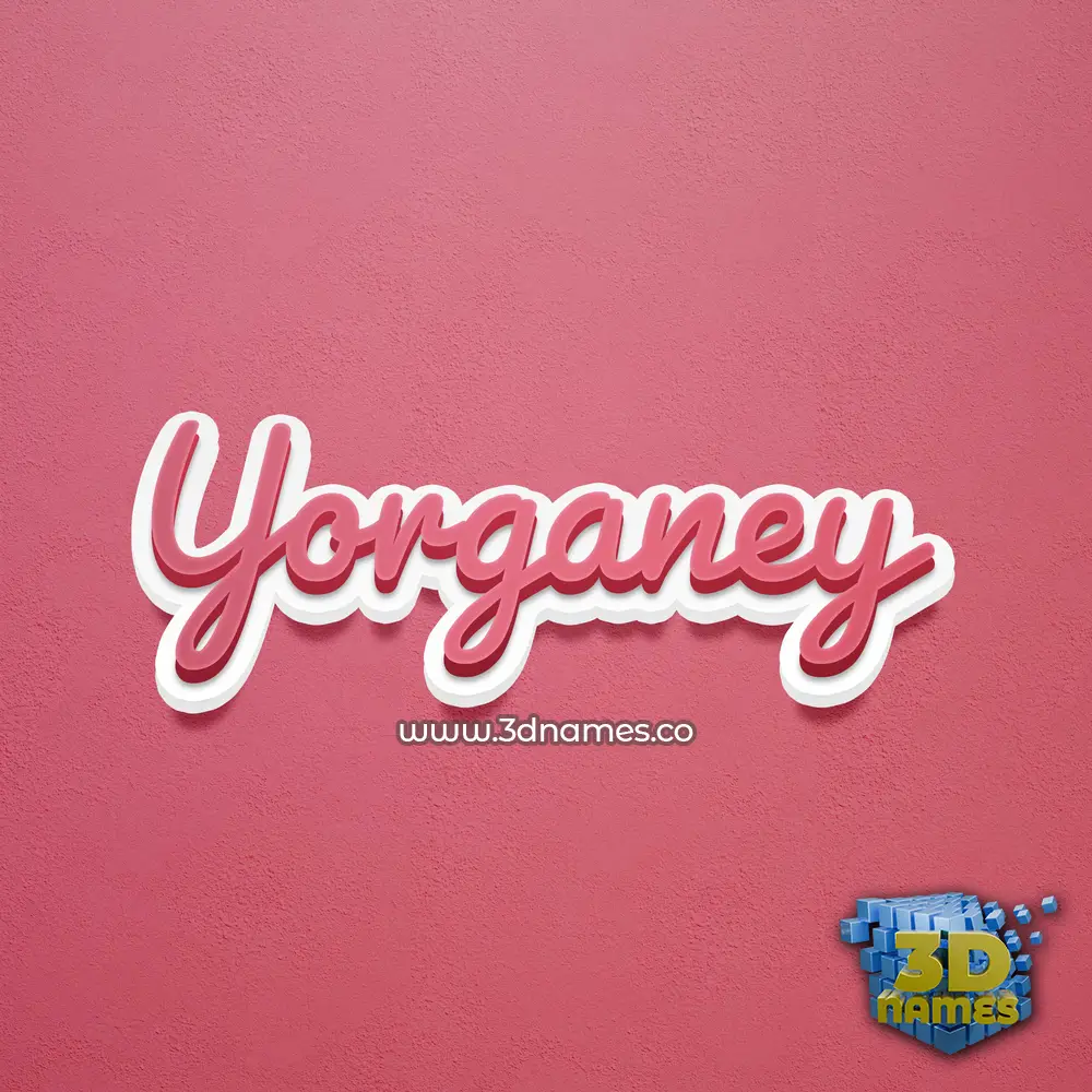 yorganey in Red Scribble style - 3D name wallpaper
