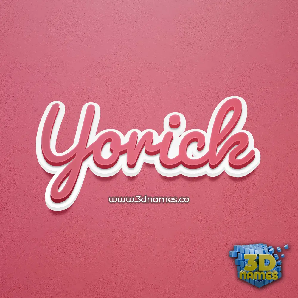 yorick in Red Scribble style - 3D name wallpaper