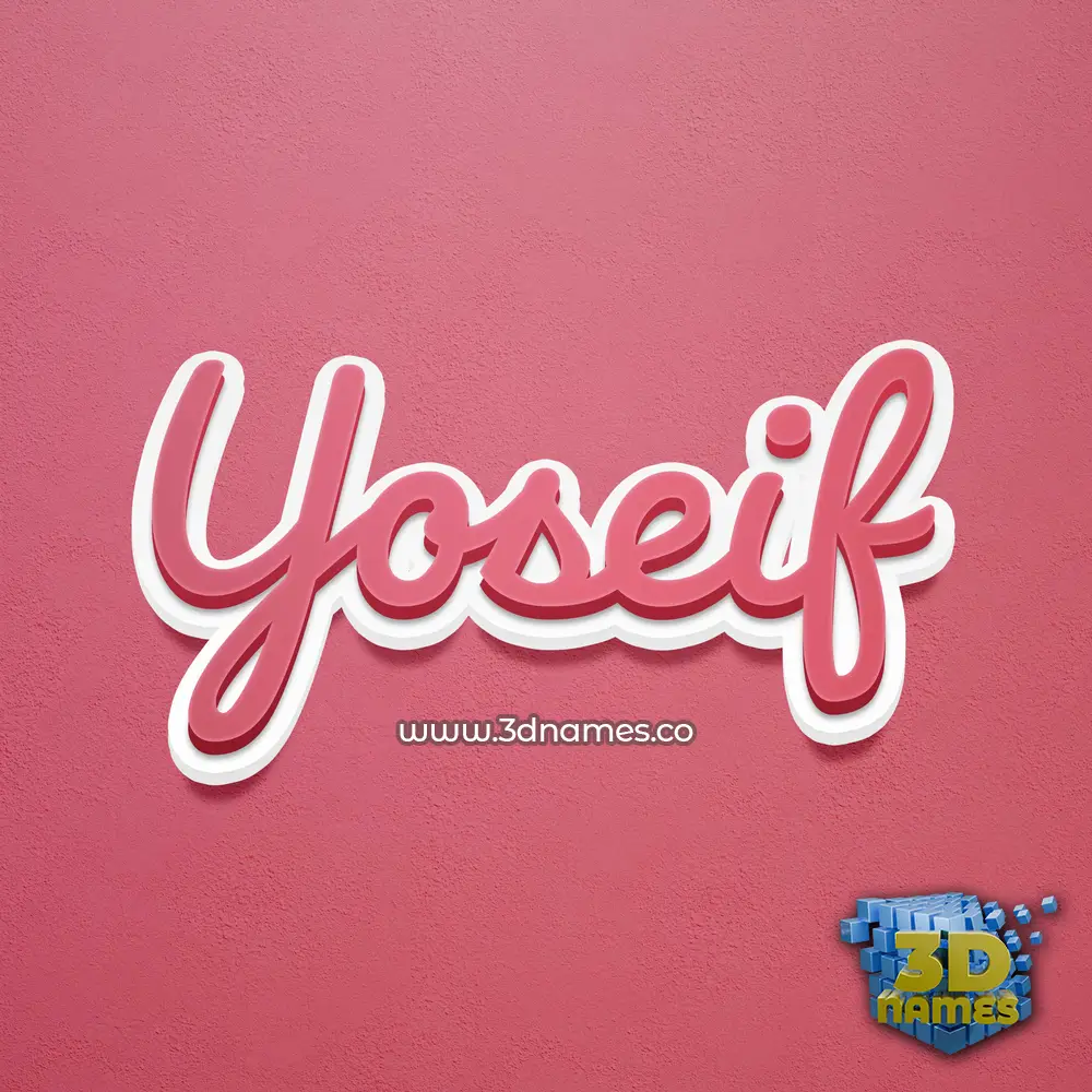 yoseif in Red Scribble style - 3D name wallpaper