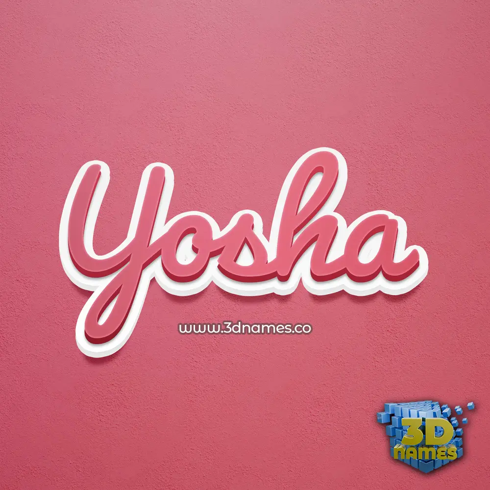 yosha in Red Scribble style - 3D name wallpaper