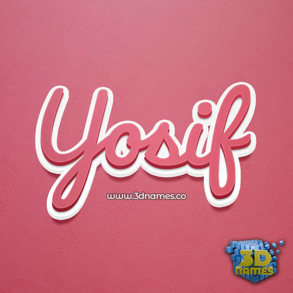 yosif in Red Scribble style - 3D name wallpaper