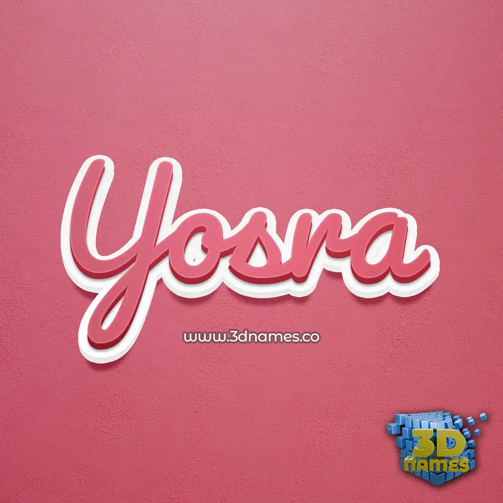 yosra in Red Scribble style - 3D name wallpaper