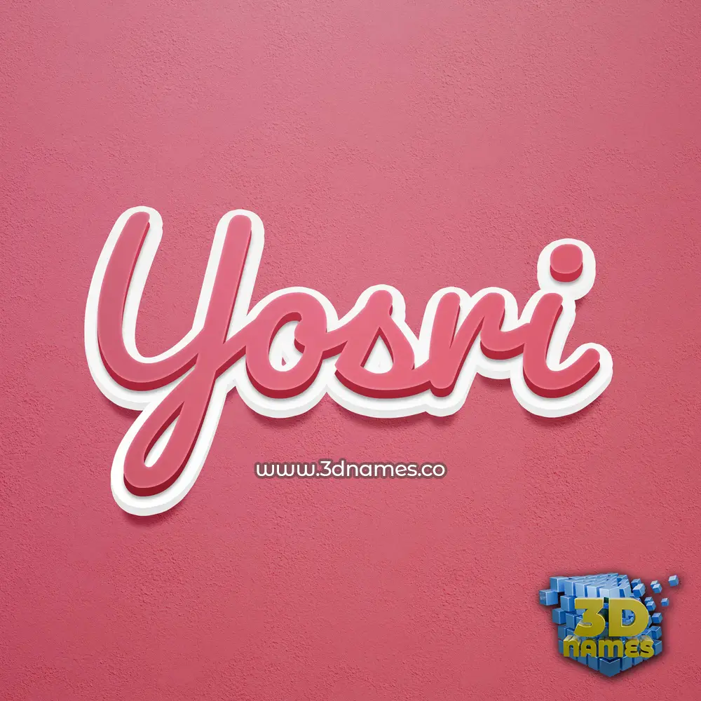 yosri in Red Scribble style - 3D name wallpaper