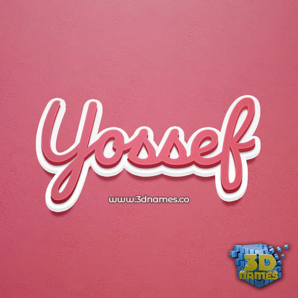 yossef in Red Scribble style - 3D name wallpaper