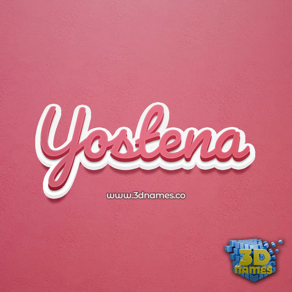 yostena in Red Scribble style - 3D name wallpaper