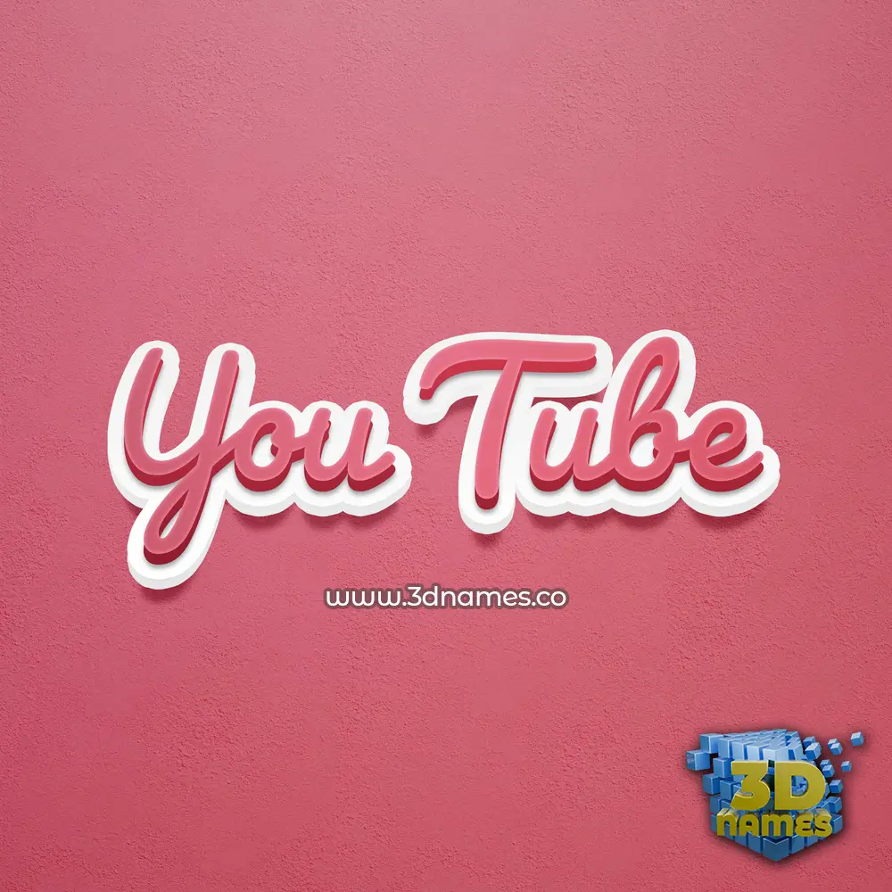 you tube in Red Scribble style - 3D name wallpaper