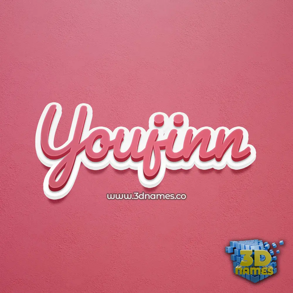 youjinn in Red Scribble style - 3D name wallpaper