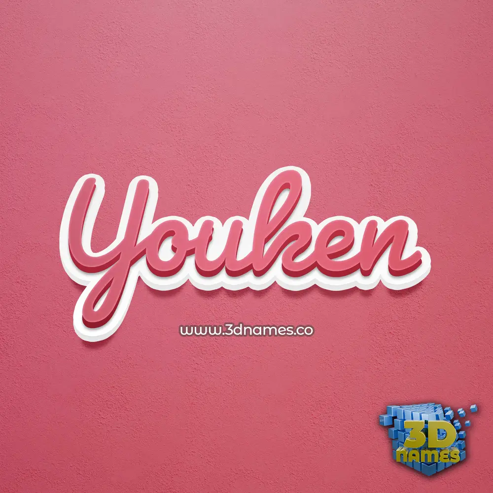 youken in Red Scribble style - 3D name wallpaper