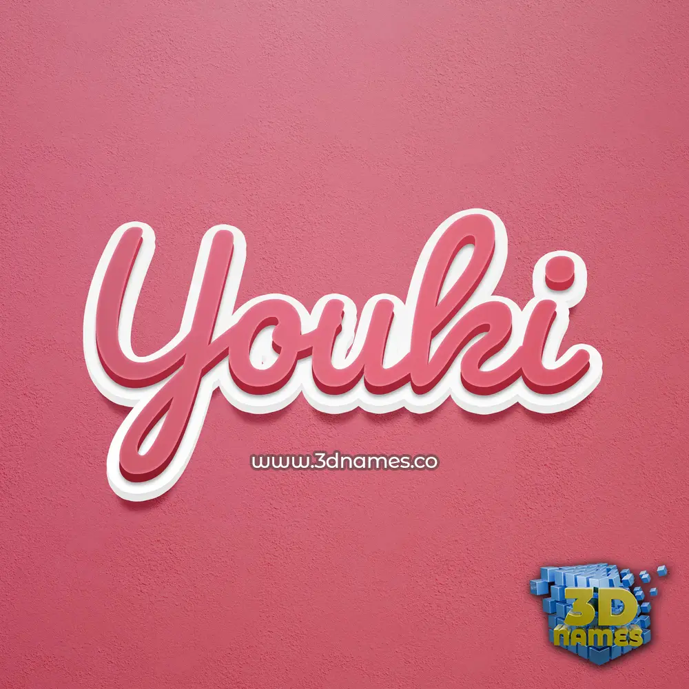 youki in Red Scribble style - 3D name wallpaper