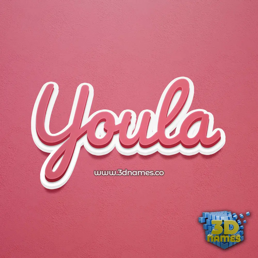 youla in Red Scribble style - 3D name wallpaper