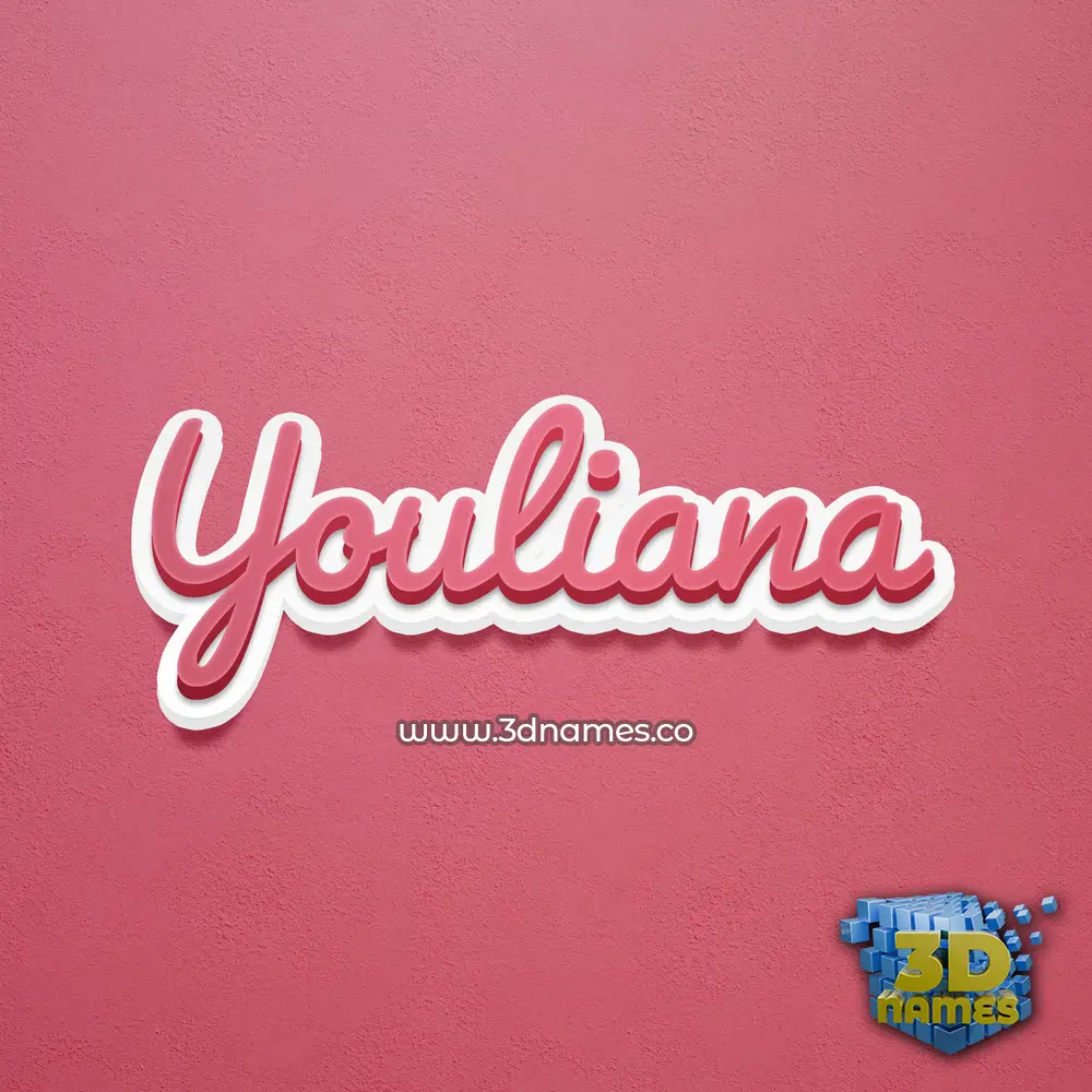 youliana in Red Scribble style - 3D name wallpaper