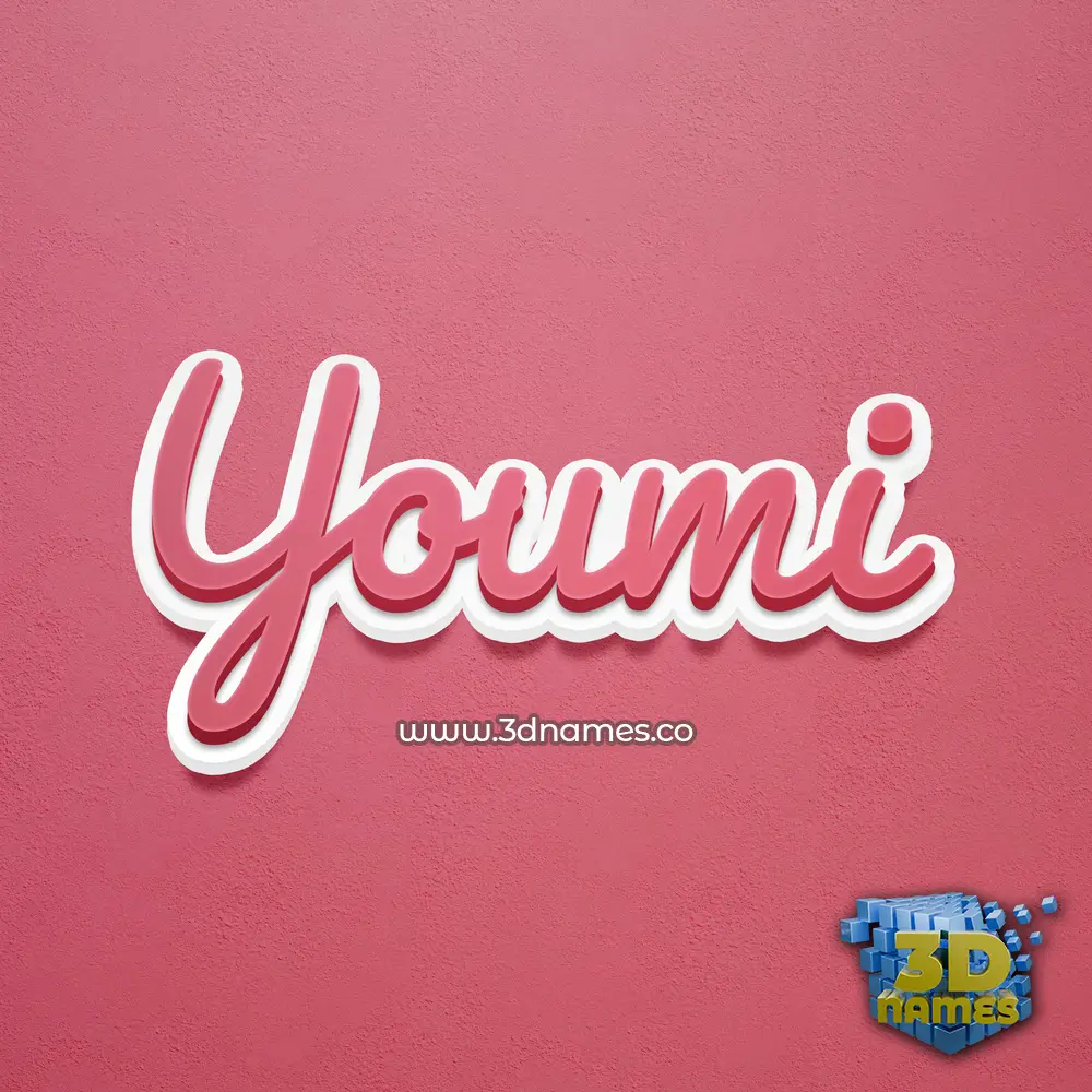 youmi in Red Scribble style - 3D name wallpaper