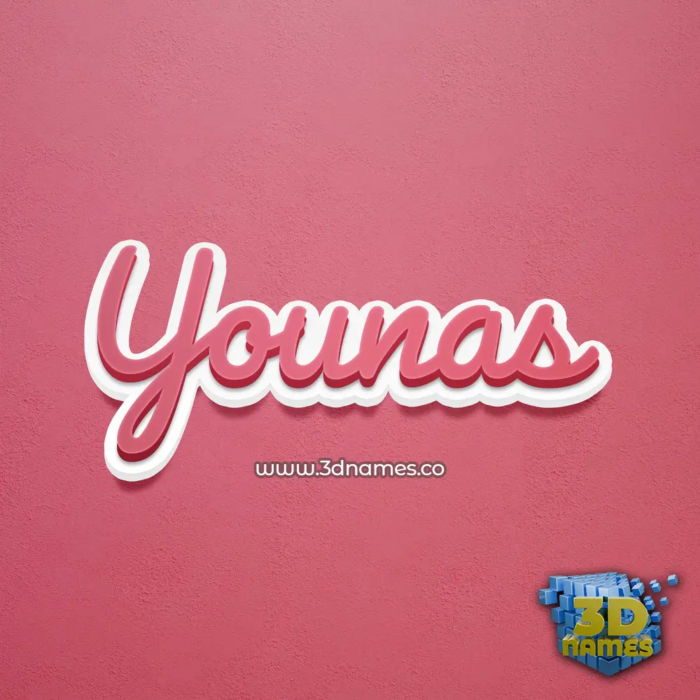 younas in Red Scribble style - 3D name wallpaper