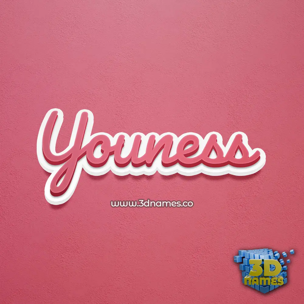 youness in Red Scribble style - 3D name wallpaper