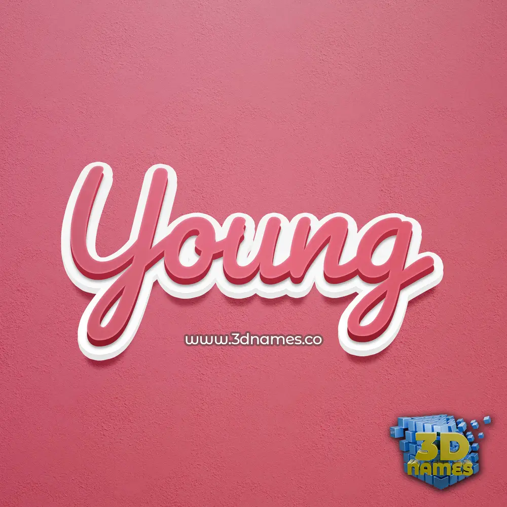young in Red Scribble style - 3D name wallpaper