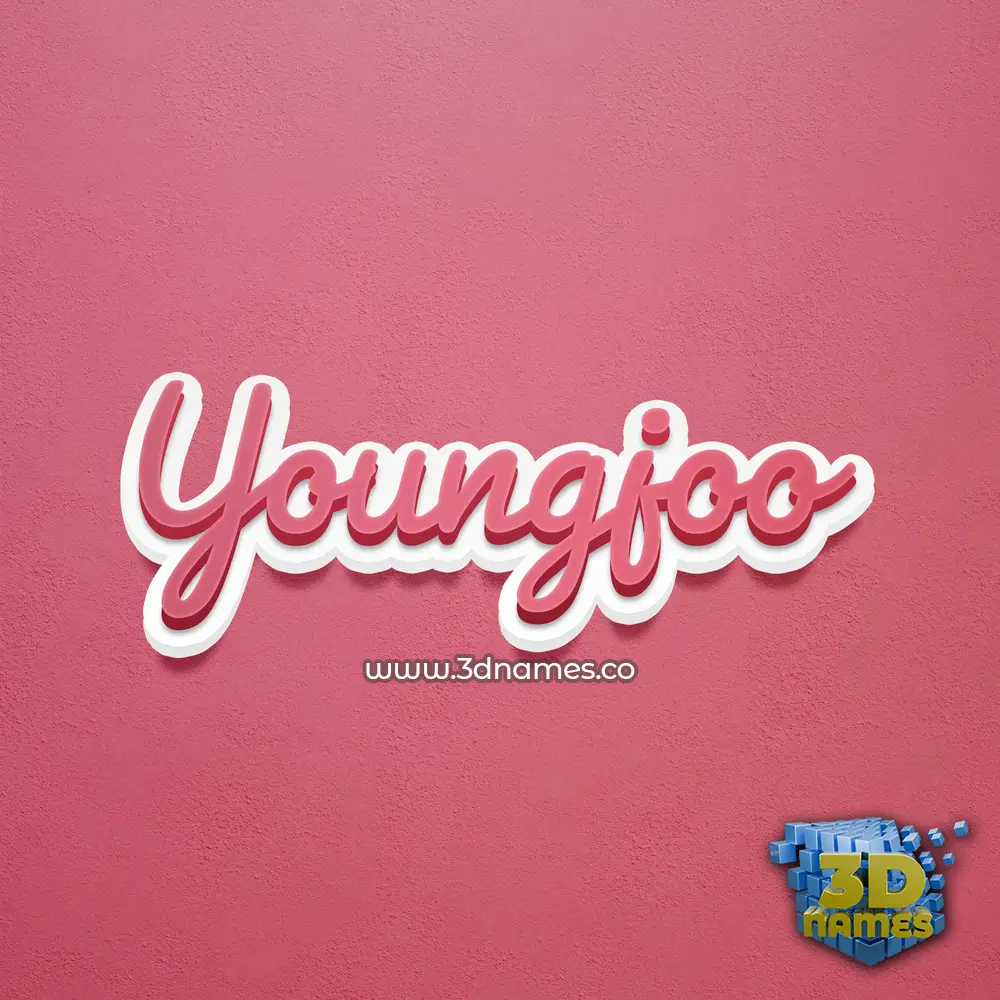youngjoo in Red Scribble style - 3D name wallpaper