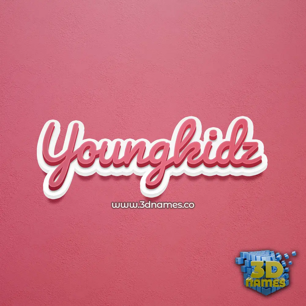 youngkidz in Red Scribble style - 3D name wallpaper