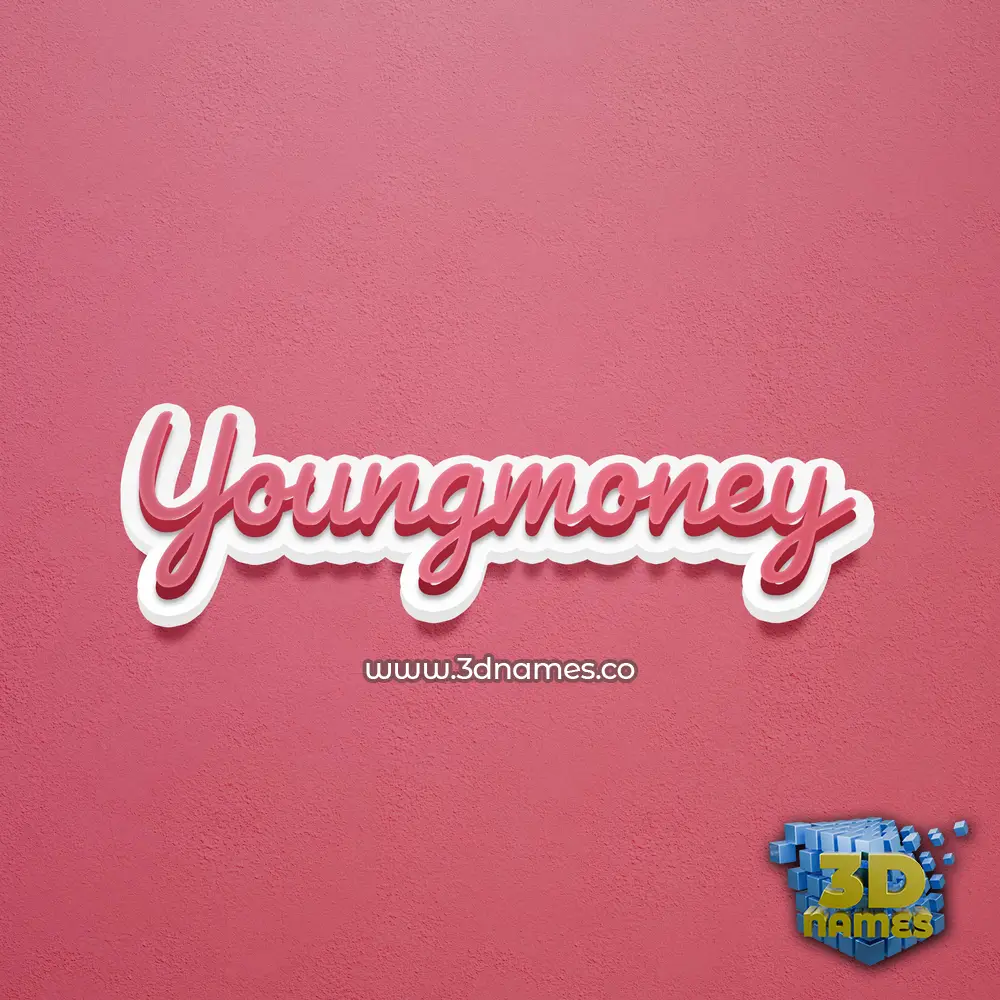 youngmoney in Red Scribble style - 3D name wallpaper