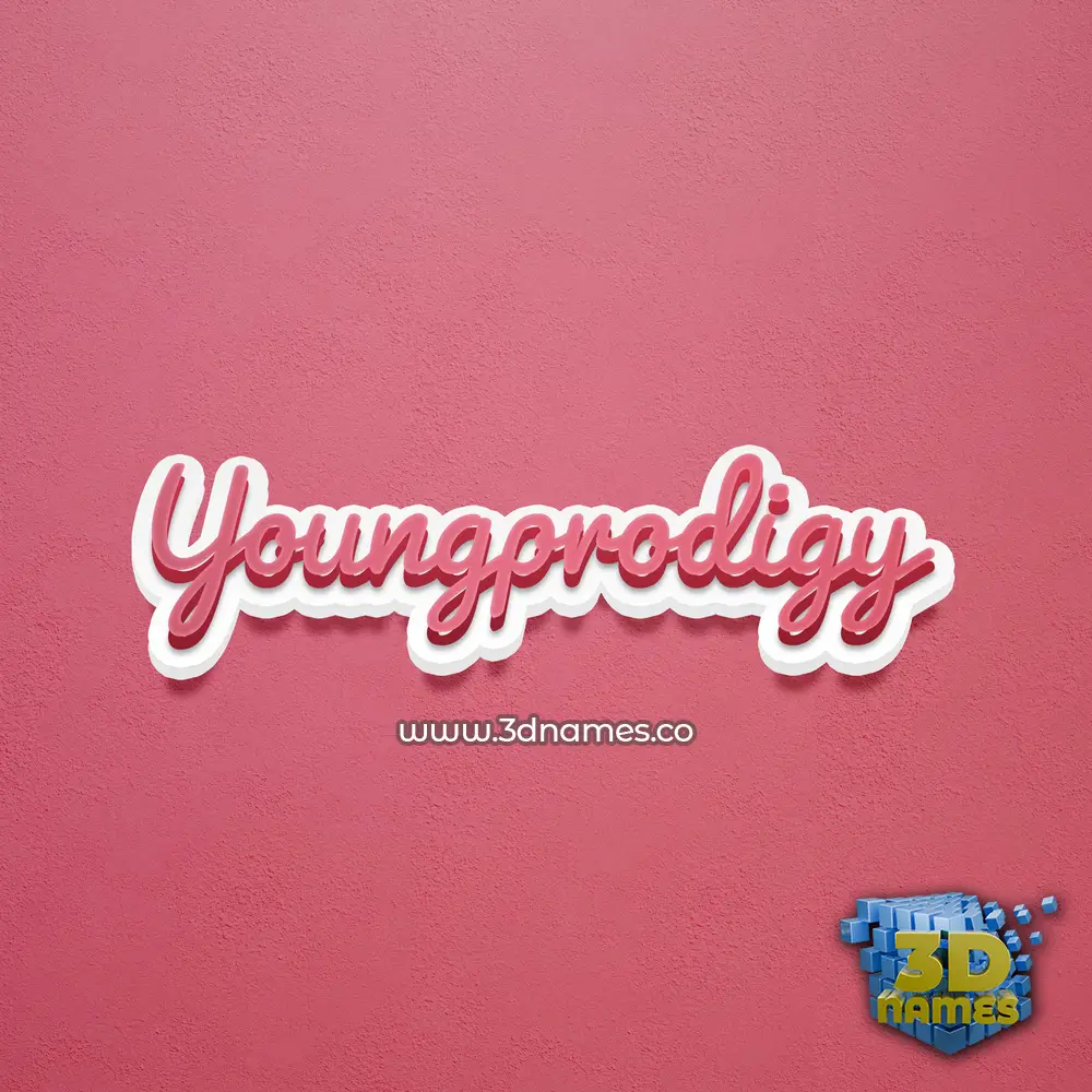 youngprodigy in Red Scribble style - 3D name wallpaper