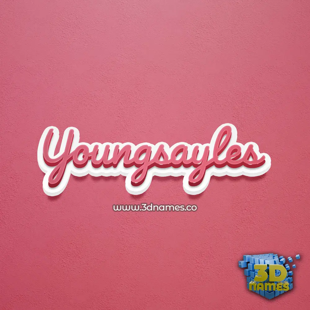 youngsayles in Red Scribble style - 3D name wallpaper