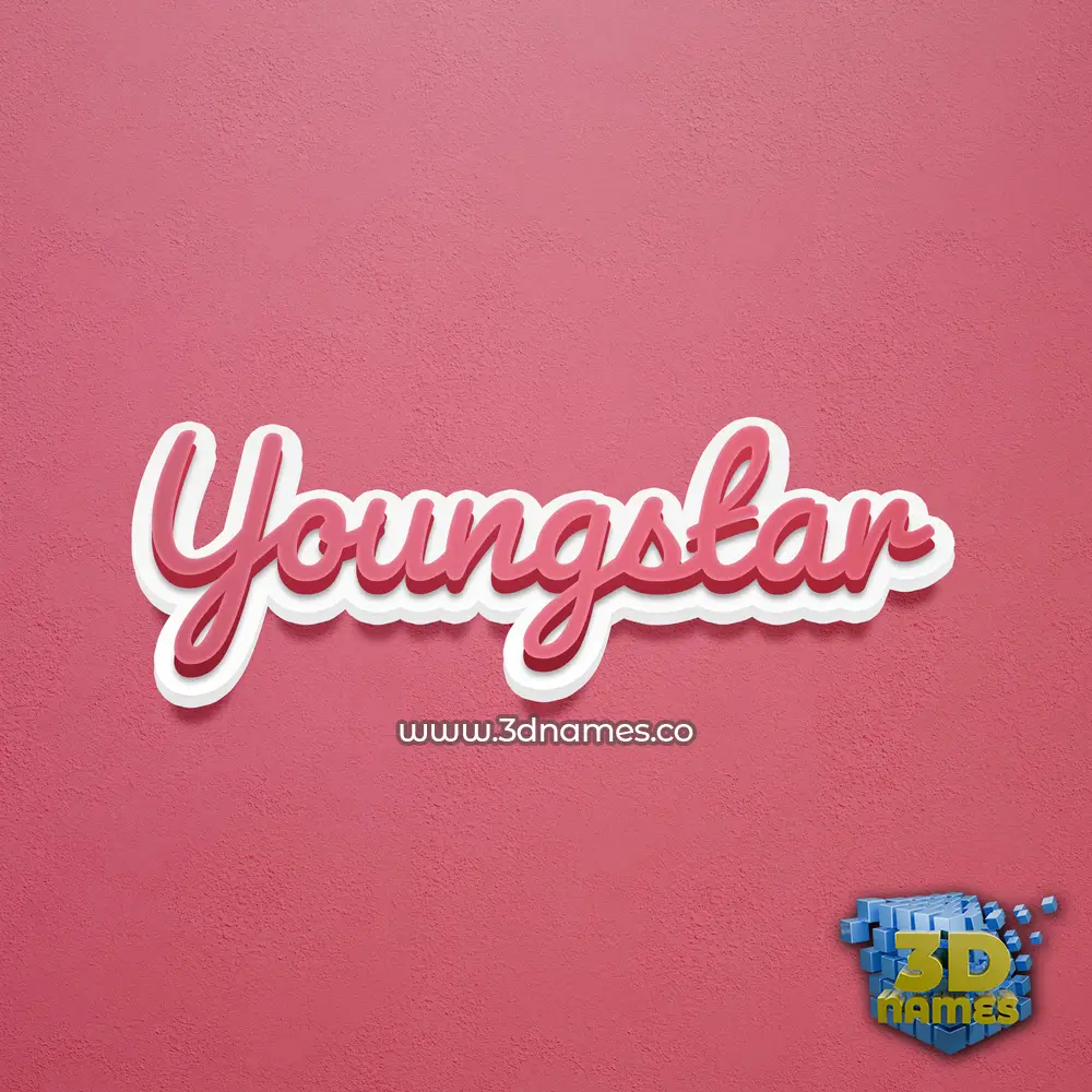 youngstar in Red Scribble style - 3D name wallpaper