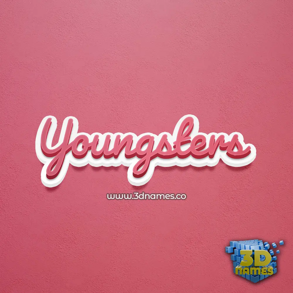 youngsters in Red Scribble style - 3D name wallpaper