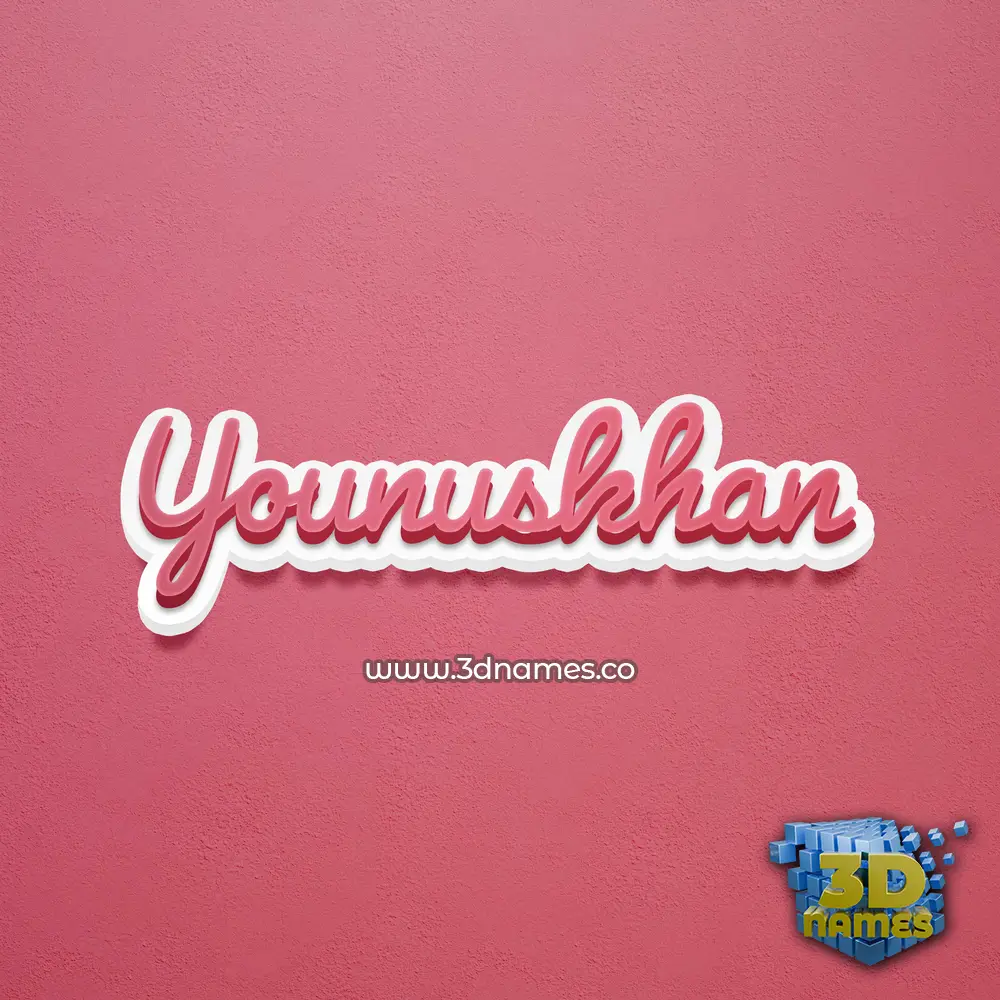 younuskhan in Red Scribble style - 3D name wallpaper