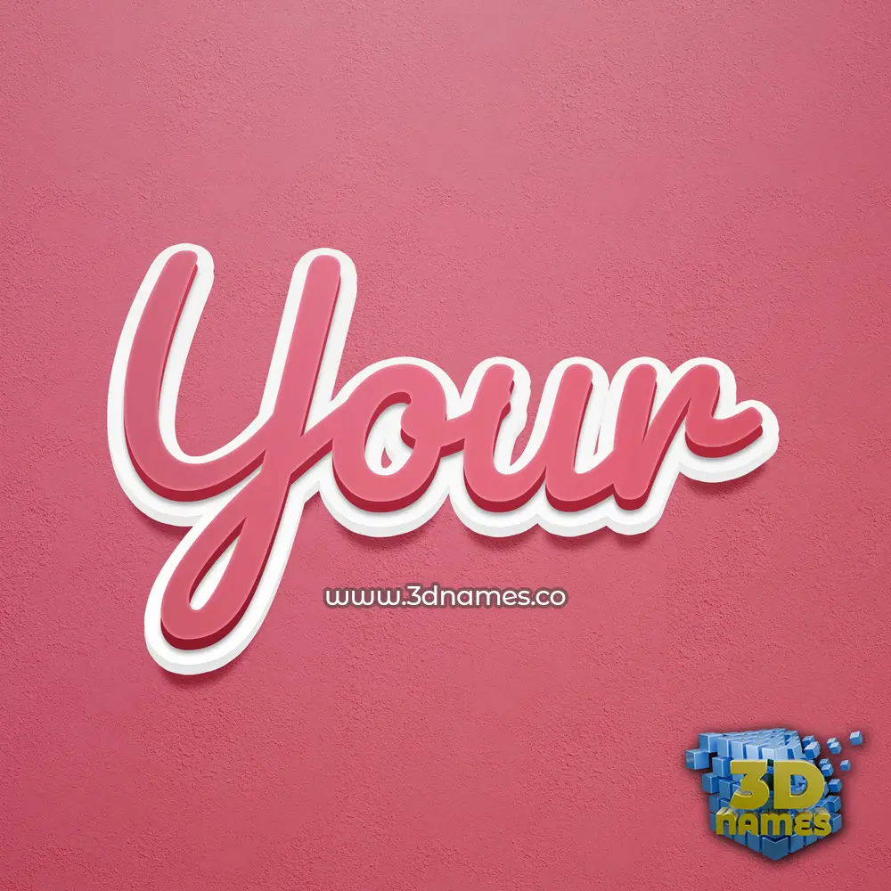 your in Red Scribble style - 3D name wallpaper