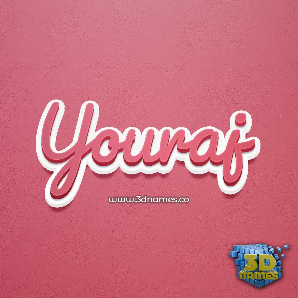 youraj in Red Scribble style - 3D name wallpaper