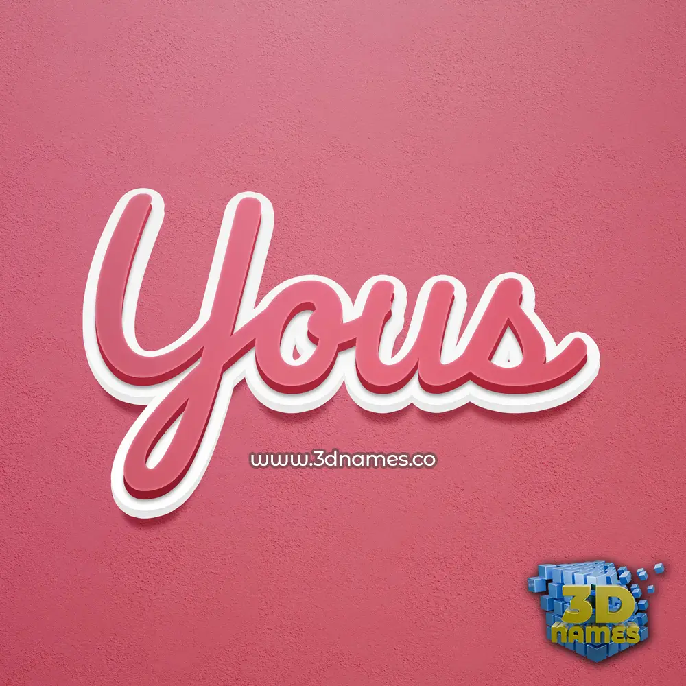 yous in Red Scribble style - 3D name wallpaper