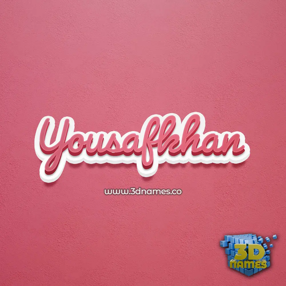 yousafkhan in Red Scribble style - 3D name wallpaper