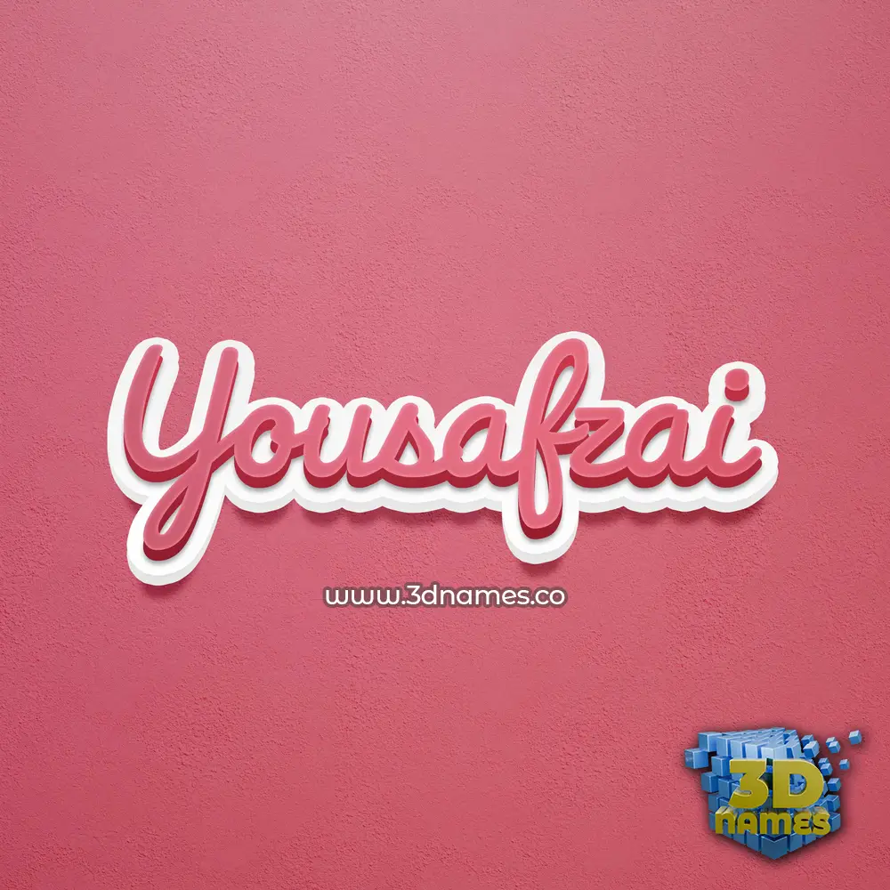 yousafzai in Red Scribble style - 3D name wallpaper
