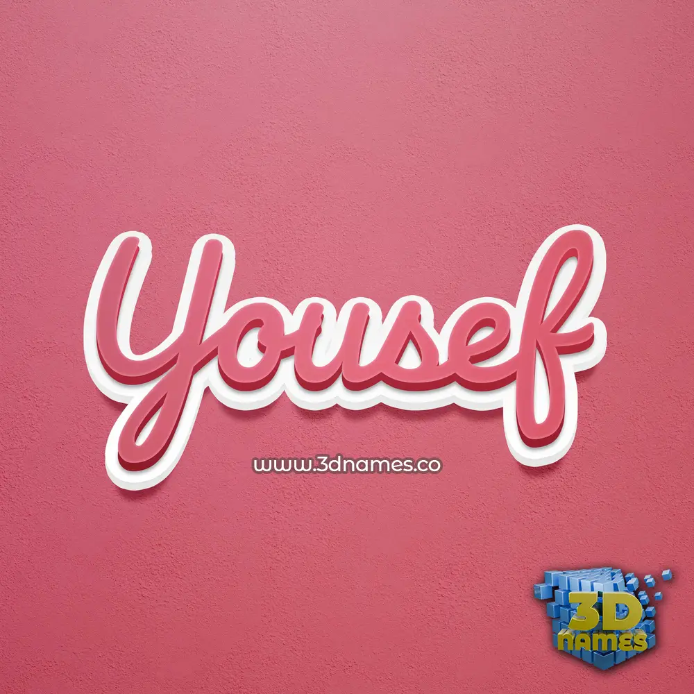 yousef in Red Scribble style - 3D name wallpaper