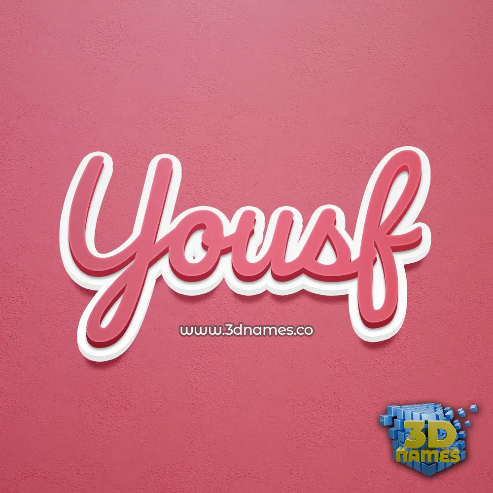 yousf in Red Scribble style - 3D name wallpaper