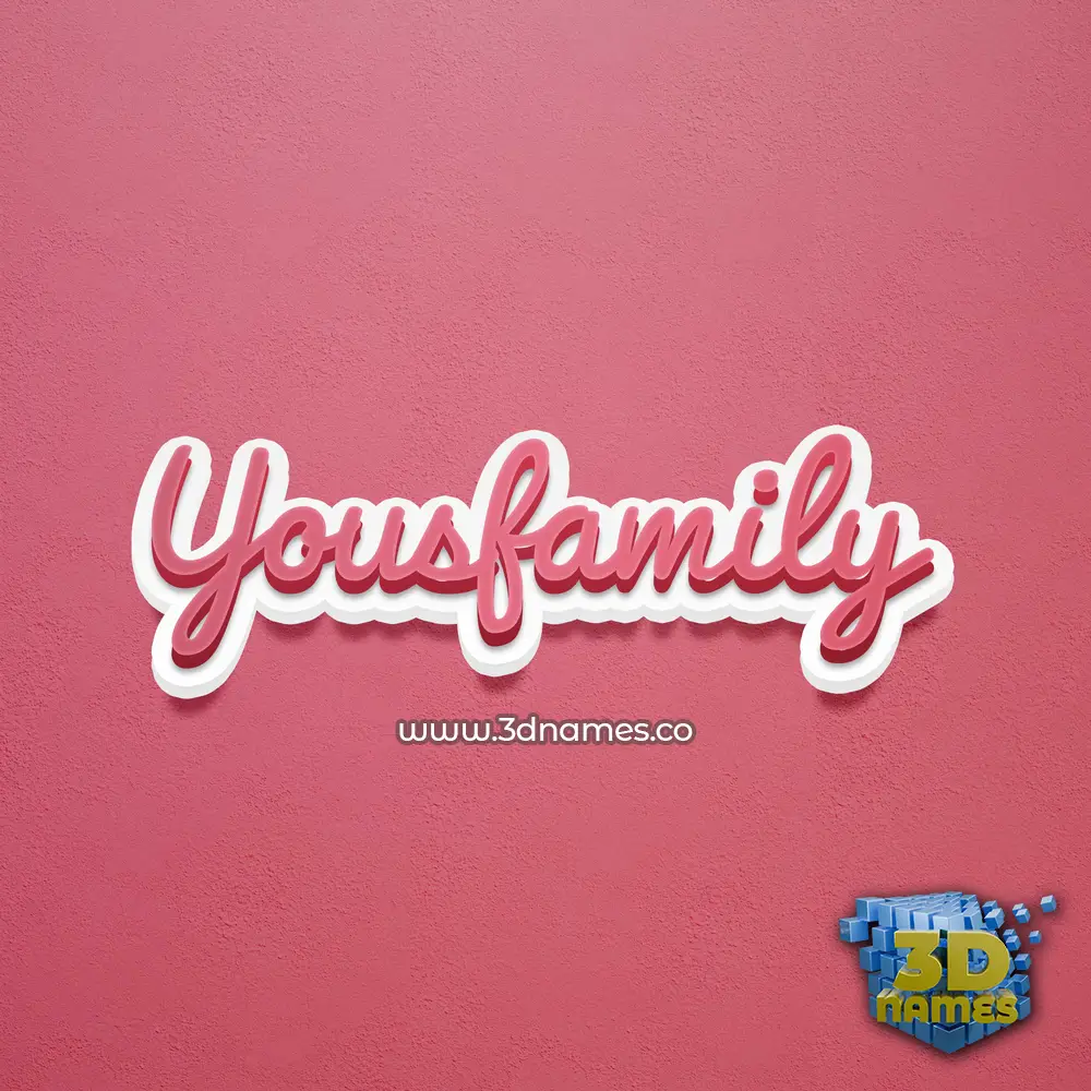 yousfamily in Red Scribble style - 3D name wallpaper