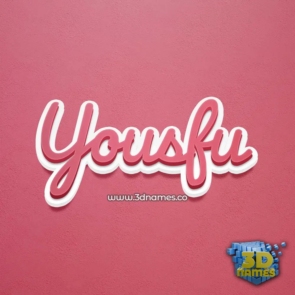 yousfu in Red Scribble style - 3D name wallpaper