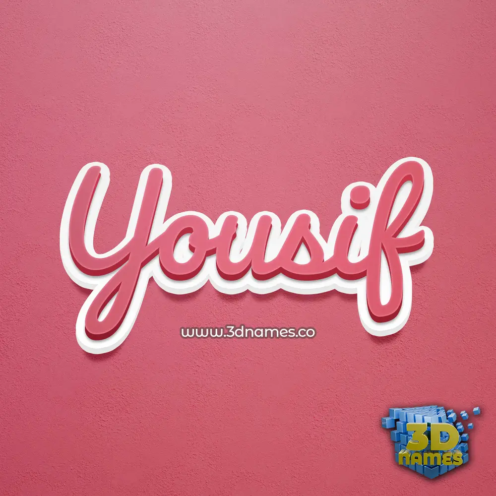 yousif in Red Scribble style - 3D name wallpaper