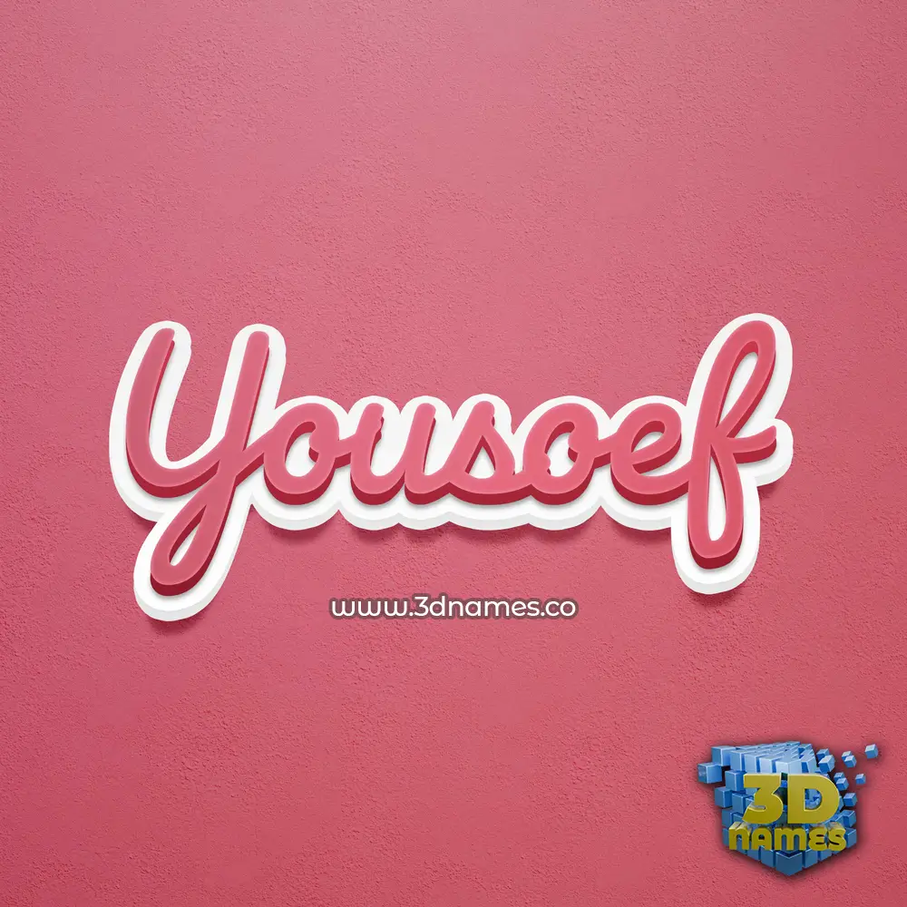 yousoef in Red Scribble style - 3D name wallpaper