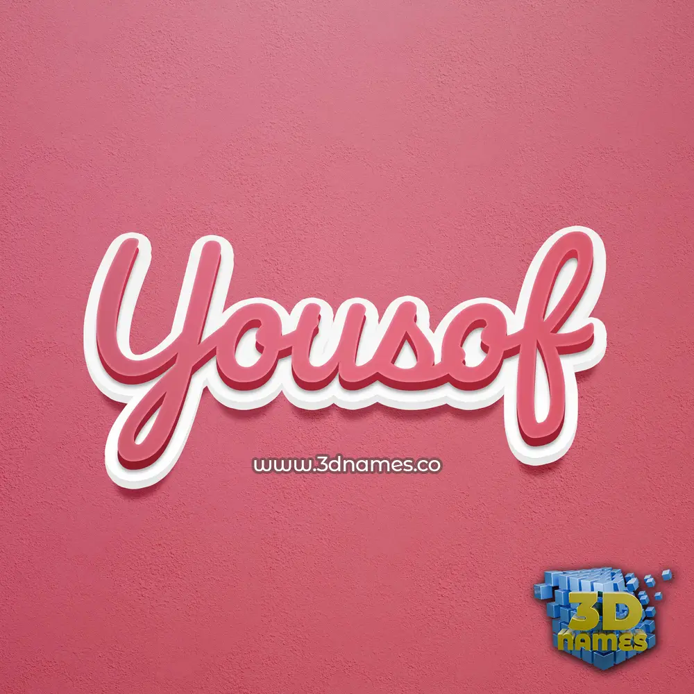 yousof in Red Scribble style - 3D name wallpaper