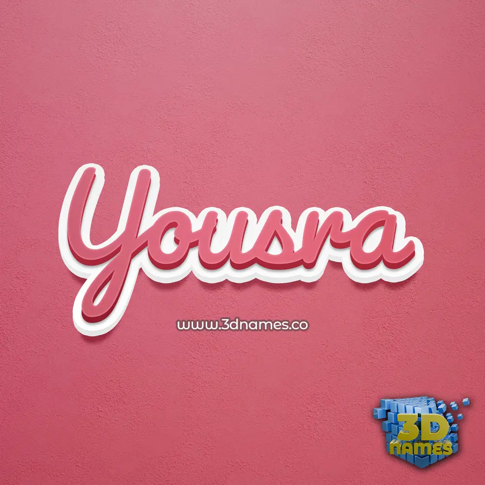 yousra in Red Scribble style - 3D name wallpaper