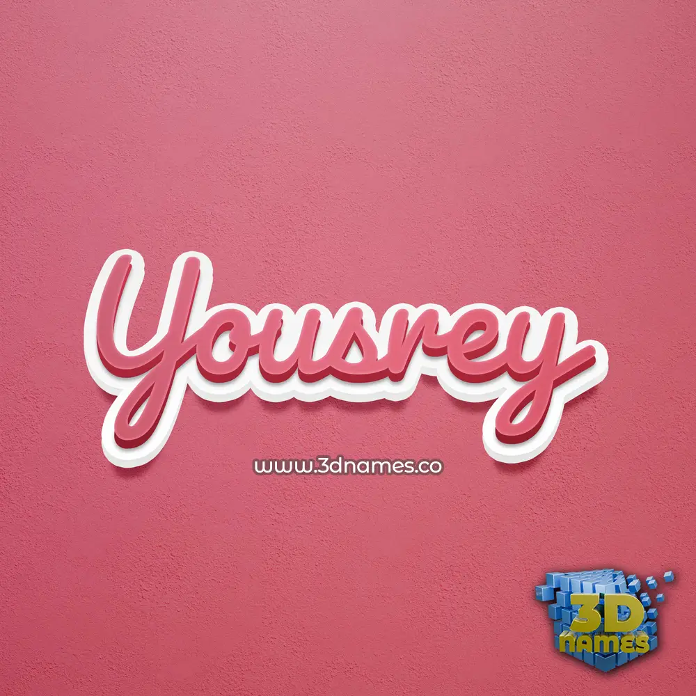 yousrey in Red Scribble style - 3D name wallpaper
