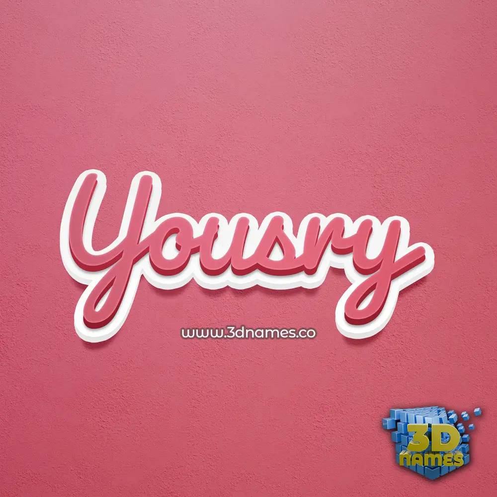 yousry in Red Scribble style - 3D name wallpaper