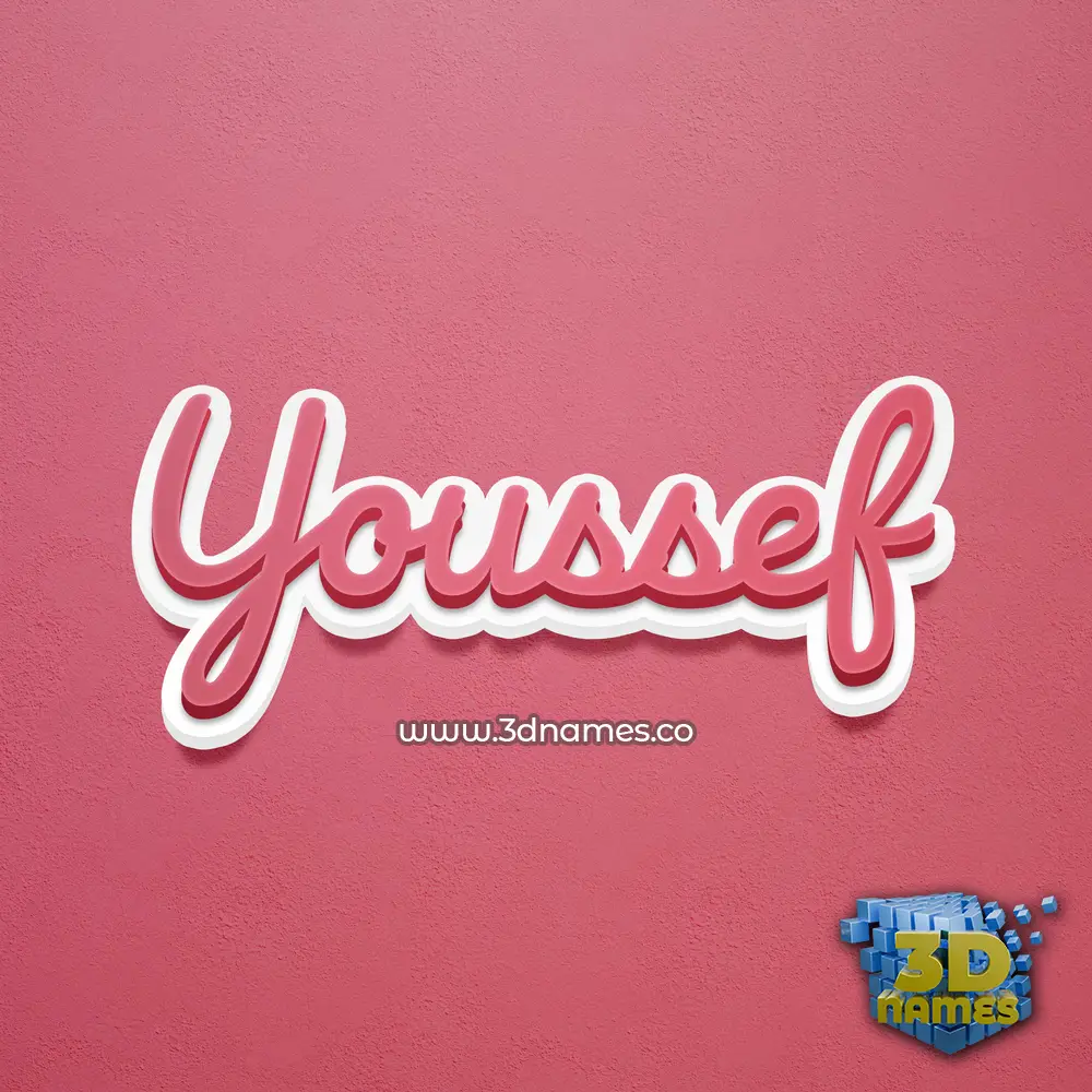 youssef in Red Scribble style - 3D name wallpaper