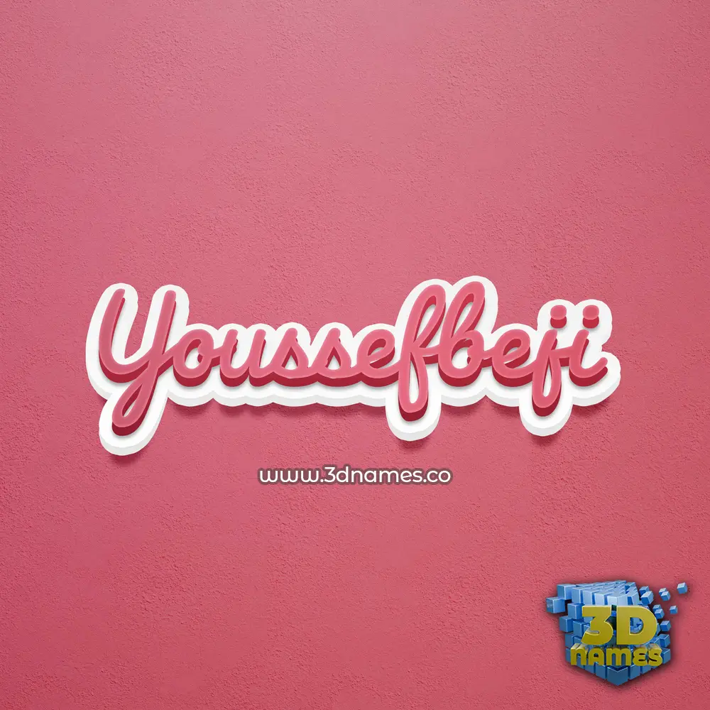 youssefbeji in Red Scribble style - 3D name wallpaper