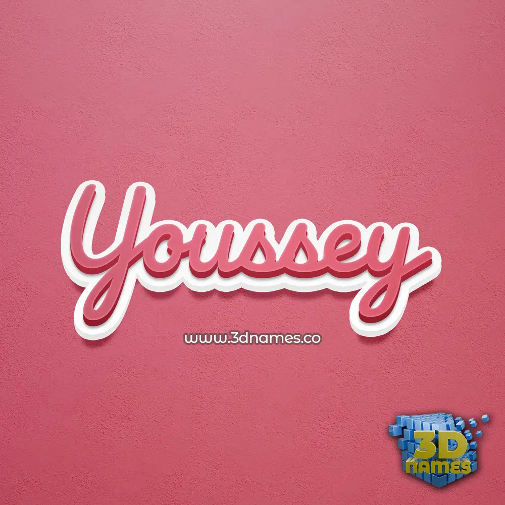 youssey in Red Scribble style - 3D name wallpaper