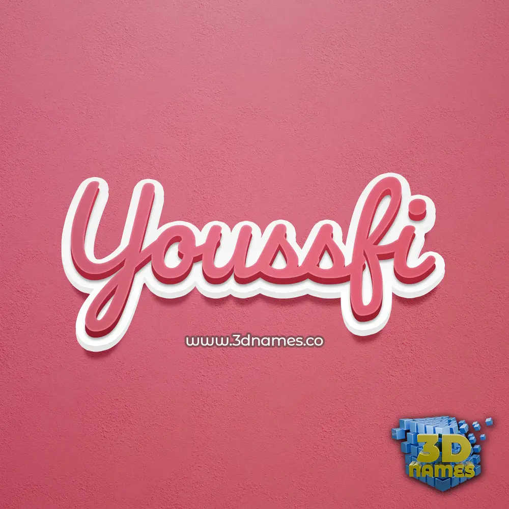 youssfi in Red Scribble style - 3D name wallpaper